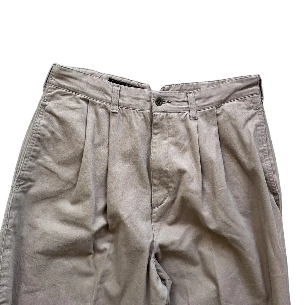 VTG Eddie Bauer Women's Khaki Chino Pants Size 14 Pleated - Picture 4 of 6